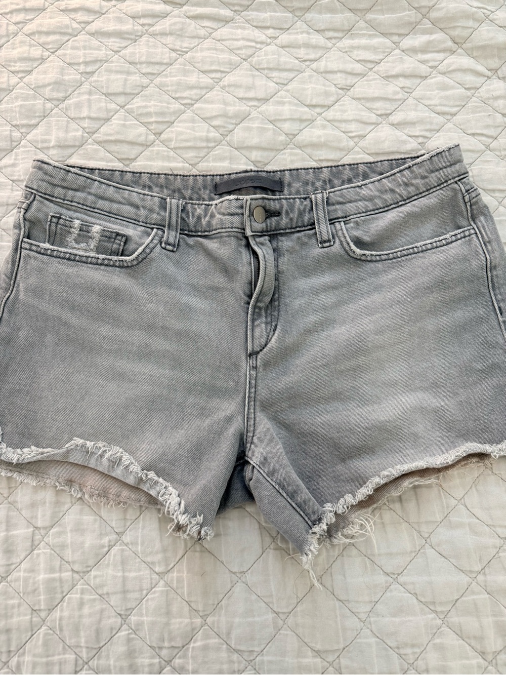 Joe's Jeans Light Gray Frayed Hem Denim Shorts